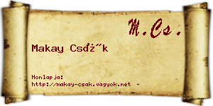 Makay Csák névjegykártya